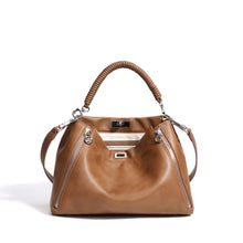 Load image into Gallery viewer, Women's Genuine Leather Cylindrical Crossbody Bag – Casual Everyday Shoulder Bag