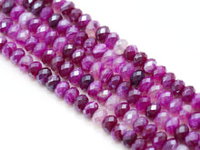 Load image into Gallery viewer, Mystic Natural Pink Banded Agate Rondelle Faceted Beads, Sku#UA263