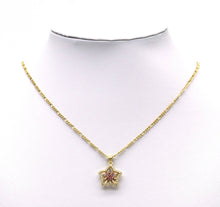 Load image into Gallery viewer, Gold Colorful CZ Flower On Five Point Star Charm, Sku#LD314