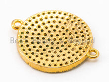 Load image into Gallery viewer, CZ Micro Pave Green Round Disc Connector, 16x20mm, SKU#A44