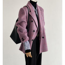 Load image into Gallery viewer, Womens Solid-Color Short Loose-Fit Double-Faced Cashmere Coat