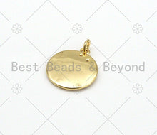 Load image into Gallery viewer, Black Enamel Elephant Mom And Baby On Round Coin Shape Pendant,18K Gold Filled Moon Star CZ Charm,Necklace Bracelet Pendant,18x21mm,Sku#L614C