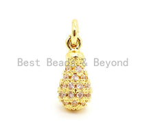 Load image into Gallery viewer, CZ Micro Pave Teardrop Shaped Dangle Charm, Cubic Zirconia Egg Charms&amp;Pendants, Pave Dangle Charms, 5x8mm/10x8mm, sku#G96