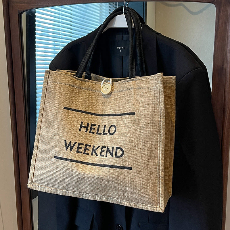 Women's Ethnic Style Tote Bag - Cotton Canvas Shoulder Bag for College & Everyday Use