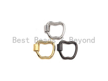 Load image into Gallery viewer, PRESELLING Apple Shape Clasp, CZ Pave Clasp, Gold/Silver/Rose Gold/Black Carabiner Clasp, 17x18mm,sku#K115