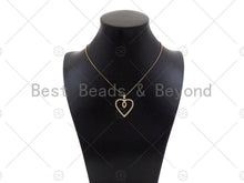Load image into Gallery viewer, Gold Filled CZ Micro Pave Double Heart Shape Pendant, 18K Gold Filled Charm, Necklace Bracelet Charm Pendant,25x27mm,Sku#LD95