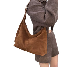 Load image into Gallery viewer, Matte Cowhide Leather Shoulder Bag – Women's Commuter Crossbody Tote | Genuine Leather Handbag