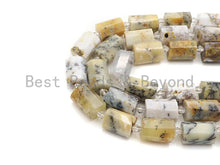 Load image into Gallery viewer, High Quality Natural Dentric Opal Cylinder Facted Beads, Natural Opal beads, 12x18mm, sku#U668