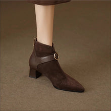 Load image into Gallery viewer, Pointed-Toe Suede Ankle Boots