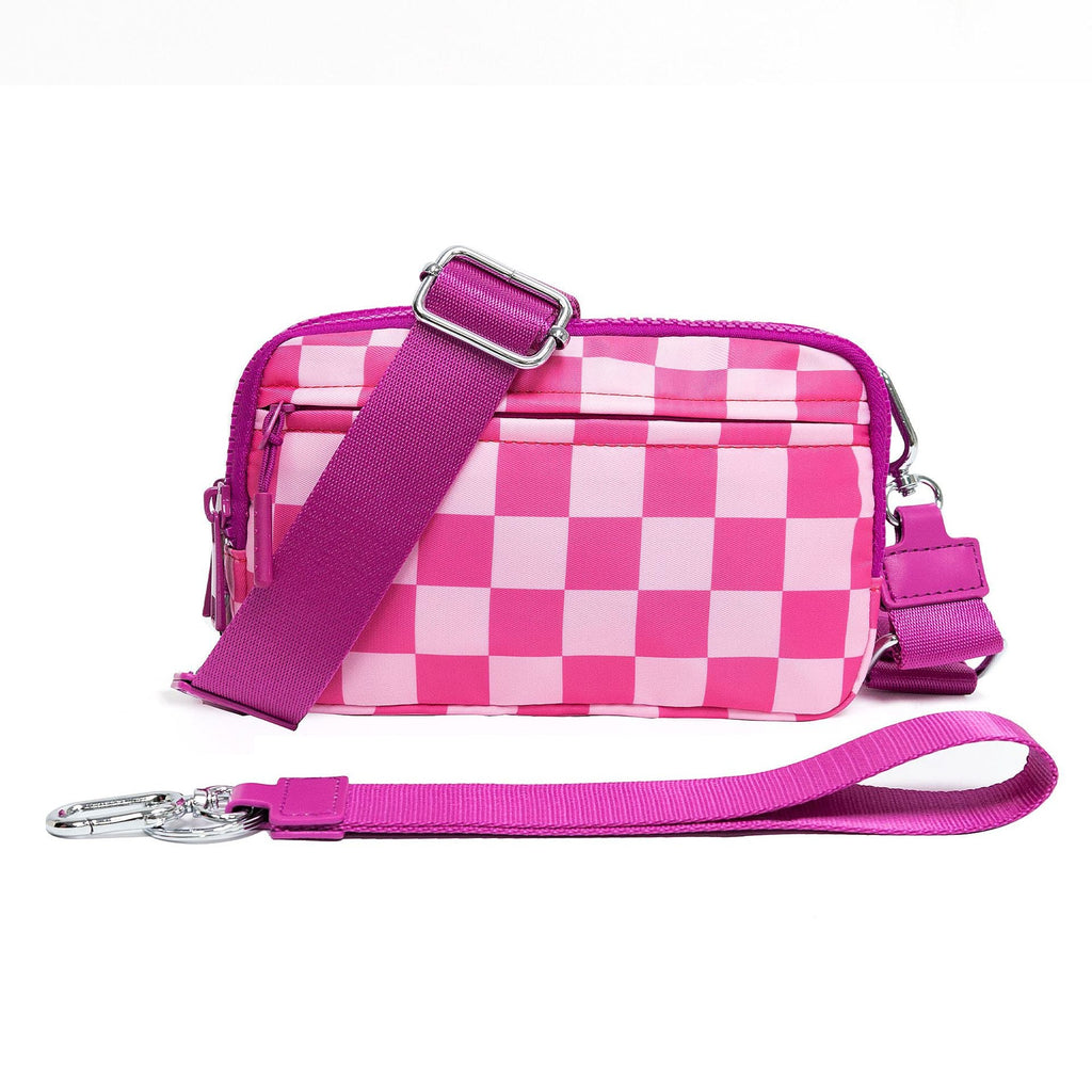 Waterproof Crossbody Waist Bag for Outdoor Sports Running - Lightweight Double Layer Polyester Fanny Pack