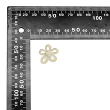 Load image into Gallery viewer, Clear CZ Flower Gold Silver Stud Earrings, Sku#A173