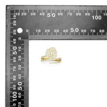 Load image into Gallery viewer, Clear CZ Rose Flower Wrap Adjustable Ring, Sku#A390