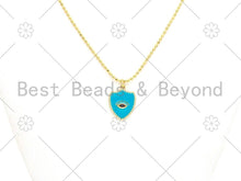Load image into Gallery viewer, Colorful Enamel Evil Eye On Shield Shape Pendant,18K Gold Filled Enamel Evil Eye Charm,Enamel Jewelry,18x23mm,Sku#L579