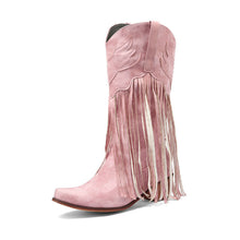 Load image into Gallery viewer, Women's Retro Mid-Calf Chunky Heel Round-Toe Boots | Slip-On Synthetic PU Winter Boots