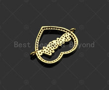 Load image into Gallery viewer, Gold Filled CZ Micro Pave Mama Word On Heart Shape Connector,18K Gold Filled Mama Charm, Mother's Day Gift, 25x18mm,Sku#LD109