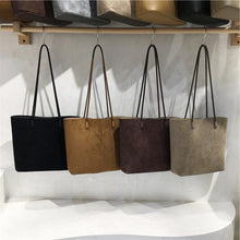 Load image into Gallery viewer, Retro Suede-Like Fabric Simple Handheld Shoulder Tote Bag