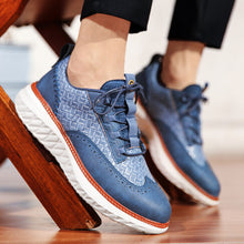 Load image into Gallery viewer, Men's Breathable Woven-Texture Sneakers – Lace-Up Low-Cut Casual Athletic Shoes