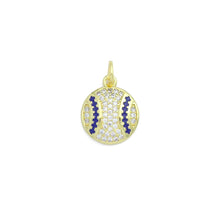 Load image into Gallery viewer, CZ Enamel baseball Charm Pendant, Sku#LK1188