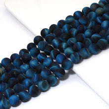 Load image into Gallery viewer, High Quality Blue Tiger Eye Matt Round Smooth Beads, 8mm/10m