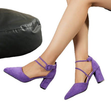 Load image into Gallery viewer, Women's Pointed Toe Buckle Strap High Heel Sandals – Korean Fashion PU Stiletto Heels