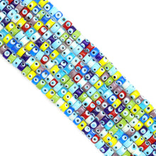 Load image into Gallery viewer, 7x11mm Evil Eye Glaze Rondelle Beads, Sku#U1971