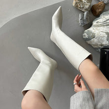 Load image into Gallery viewer, Women's Wide-Calf Knee-High Riding Boots | Pointed Toe Kitten Heel | PU Leather