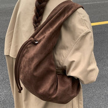 Load image into Gallery viewer, Suede Pleated Tote Bag for Women – Retro Minimalist Dumpling Shoulder Bag