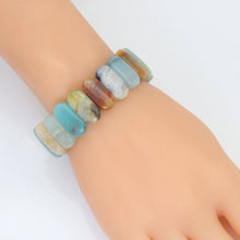 Load image into Gallery viewer, 10x20mm Amazonite Rectangle Stretchy Bracelet, Sku#U1997
