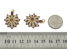Load image into Gallery viewer, CZ White Enamel Radial Heart Charm, Sku#LX43