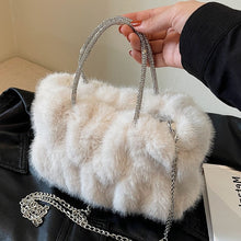Load image into Gallery viewer, Women's Cloud-Shaped Plush Mini Handbag – Faux Fur Novelty Bag
