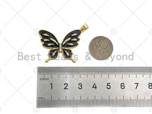 Load image into Gallery viewer, Enamel Colorful Butterfly Shape Charm,CZ Micro Pave Enamel Pendant,Enamel Jewelry,24x33mm,Sku#LK273