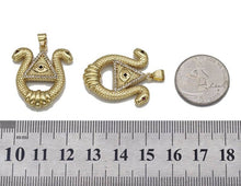 Load image into Gallery viewer, Gold CZ Snake With Triangle Evil Eye Charm, Sku#LK731