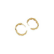Load image into Gallery viewer, Gold Silver Oval Eye shape Link Hoop Earrings, Sku#A128