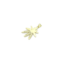 Load image into Gallery viewer, Clear CZ Gold Maple Leaf Charm Pendant, Sku#LK1169
