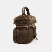 Load image into Gallery viewer, Chic Plush Chain Crossbody Bag – Synthetic Leather Mini Handbag for Women | Coffee Brown