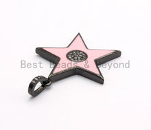 Load image into Gallery viewer, NEW Enamel Colorful Star Pendant,CZ Micro Pave Oil Drop Star pendant,Enamel pendant,Enamel Jewelry,28x31mm,sku#F574