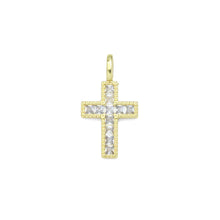 Load image into Gallery viewer, Baguette CZ Pave Cross Charm Pendant, Sku#LX536