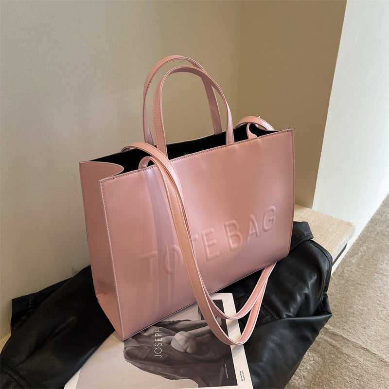 Retro Tote Bag for Women – Trendy PU Leather Commuter Handbag with Dual Straps