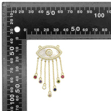 Load image into Gallery viewer, Gold Colorful CZ On Pearl Evil Eye Charm, Sku#LX274