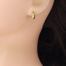 Load image into Gallery viewer, Plain Gold Oval Shape Everyday Hoop Earrings, Sku#LD742