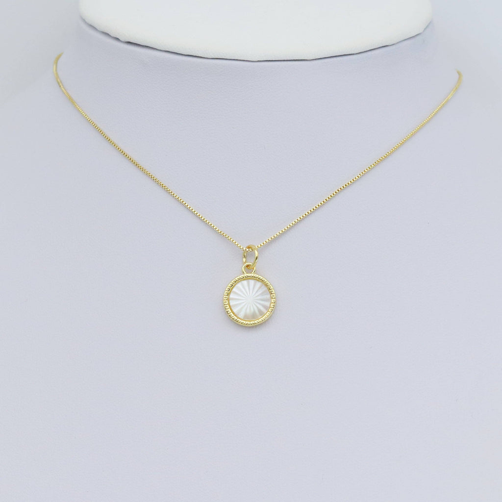 Mop Mother of Pearl Gold Coin Square Pendant Charm,Sku#LX597
