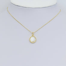 Load image into Gallery viewer, Mop Mother of Pearl Gold Coin Square Pendant Charm,Sku#LX597