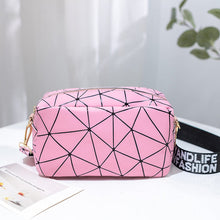 Load image into Gallery viewer, Geometric Print Camera Bag with Letter Strap