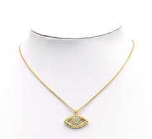 Load image into Gallery viewer, CZ Pave hammered Evil Eye Charm, Sku#L651
