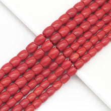 Load image into Gallery viewer, Red Coral Jade Barrel Shape Beads, Sku#U1736