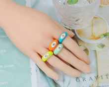 Load image into Gallery viewer, Enamel Evil Eye Adjustable Ring, SKu#X295
