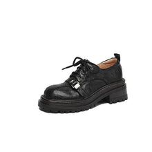 Load image into Gallery viewer, Women's Platform Oxford Shoes | Handmade Full-Grain Sheepskin Chunky Heel Lace-Up Brogues
