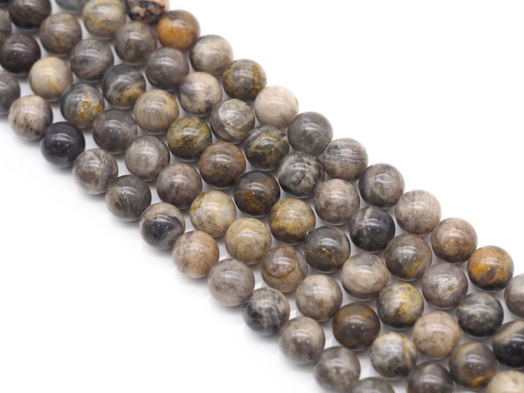 Genuine Black Sunstone Round Smooth Beads, Sku#U1397