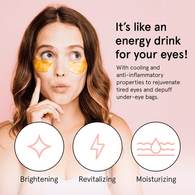 Grace & Stella Energizing Under Eye Mask - Gold 6 Pairs - Gel Eye Patches for Dark Circles, Puffy Eyes, Wrinkles, Undereye Bags