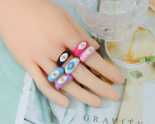 Load image into Gallery viewer, Enamel Evil Eye Adjustable Ring, SKu#X295